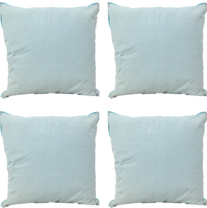 Pack of 4 Frida Aqua Blue 50cm x 50cm Cushion Covers with piping V416-455117P01PK4