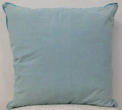 Pack of 4 Frida Aqua Blue 50cm x 50cm Cushion Covers with piping V416-455117P01PK4