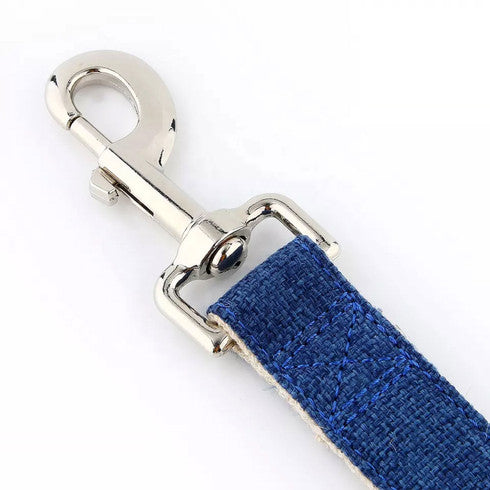 Natural Hemp & Cotton Dog Lead Leash (Ink Blue) V422-HL-B-XS