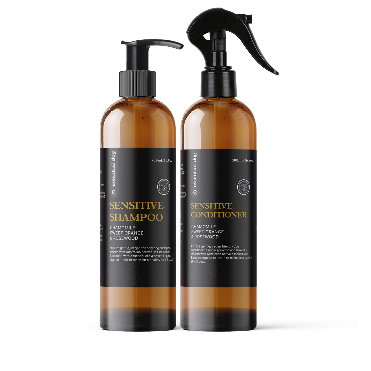 Natural Sensitive Dog Shampoo & Conditioner 2 Pack (Chamomile, Sweet Orange & Rosewood) V422-SC500COR