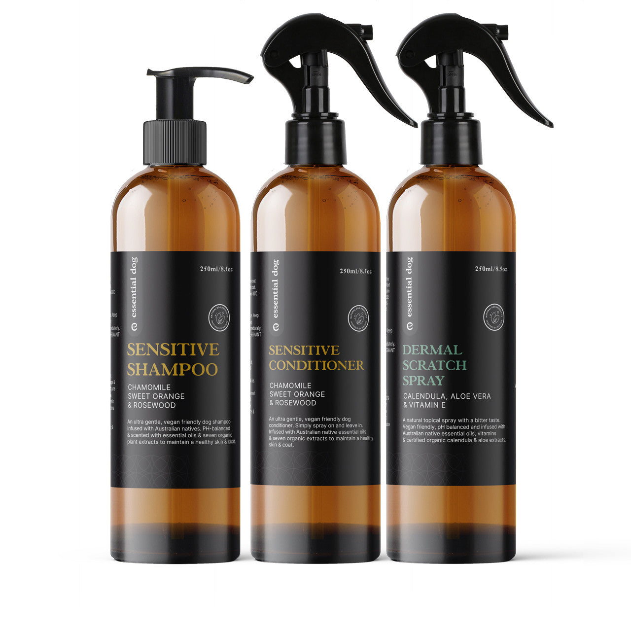 Dog Sensitive Skin Value Pack: Shampoo, Conditioner and Dermal Itch Spray V422-SCAIS250