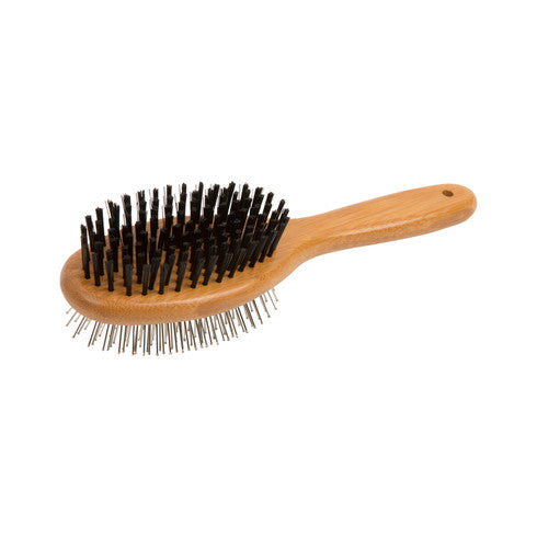 Natural Bamboo Two Sided Brush: Cats & Dogs V422-TSB-M