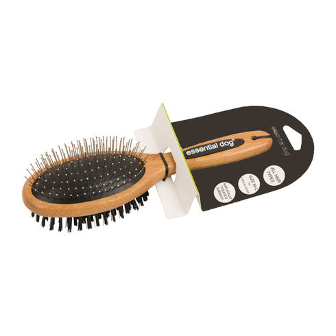 Natural Bamboo Two Sided Brush: Cats & Dogs V422-TSB-M