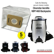 5 x Vacuum Bags for Cleanstar Aerolite VBP1400 Backpacks V424-AF500S
