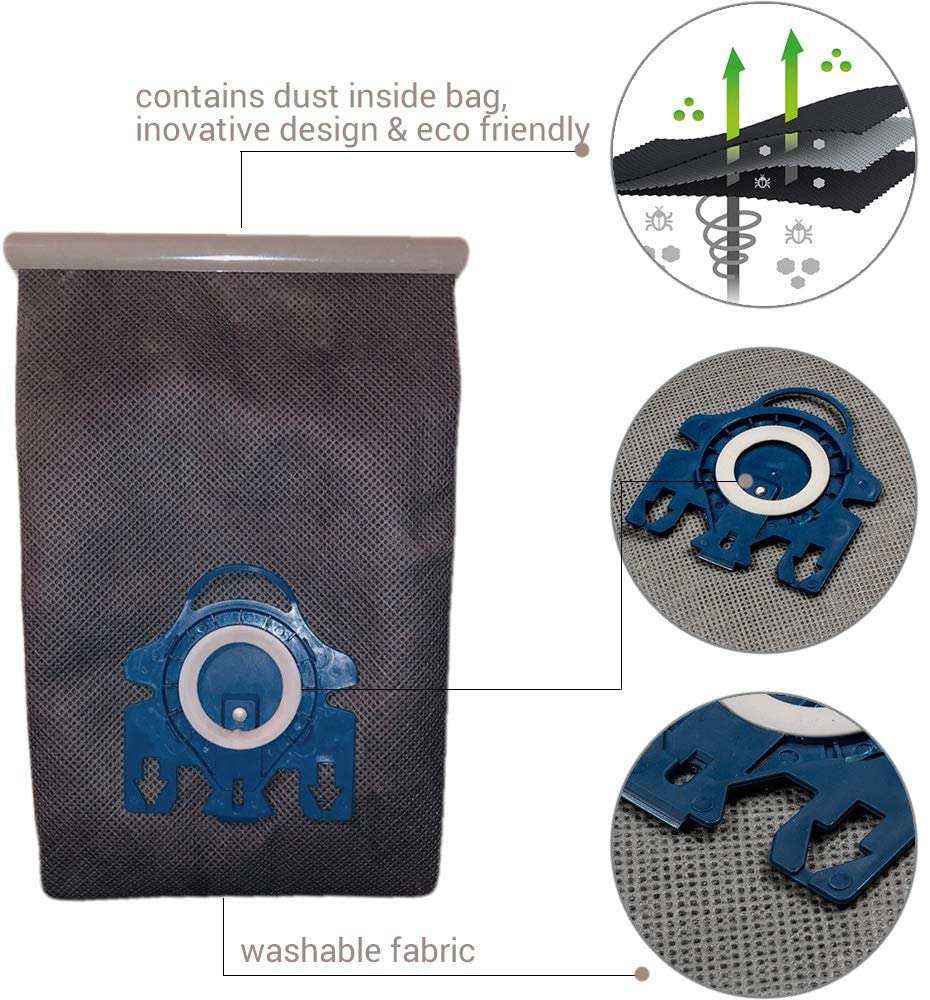 Reusable Vacuum Cloth Bags for Miele GN & FJM Vacuum Cleaners V424-BG-GNCLOTH