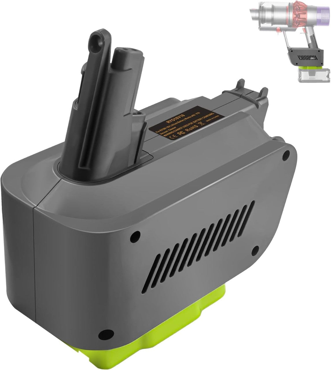 Hygieia Ryobi Converter - Ryobi ONE+ 18V To Dyson V10 Battery Converter / Adapter V424-CON-V10RY