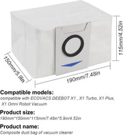 12 X Auto Empty Station Dust Bags For Ecovacs Deebot X1 Omni Series Robots V424-DE-BAGX1X12