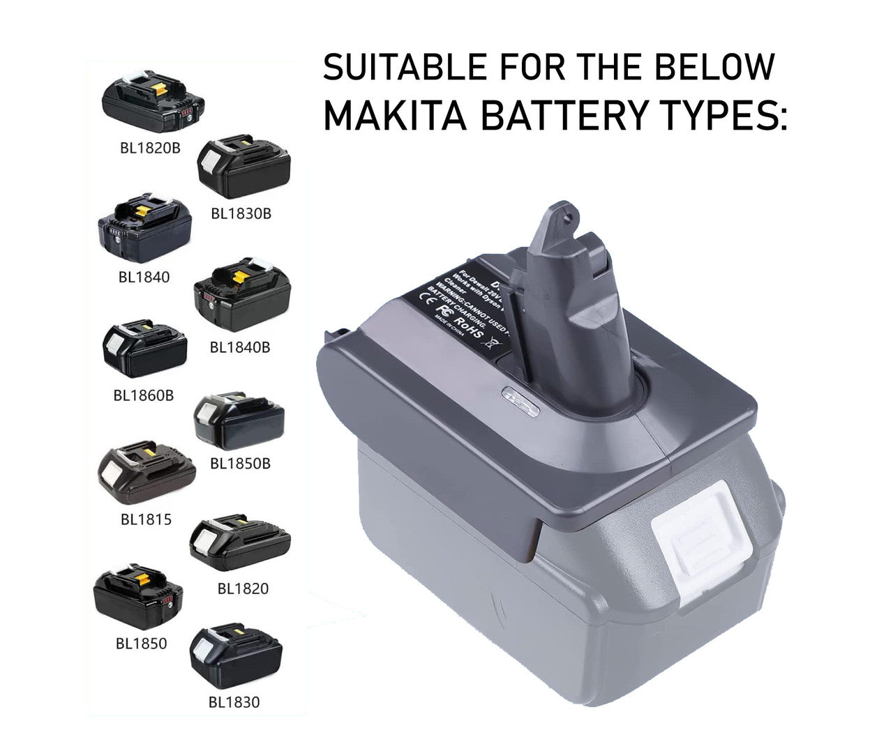 Makita 18V To Dyson V7 & V8 Battery Converter / Adapter V424-DY-CONVV7V8