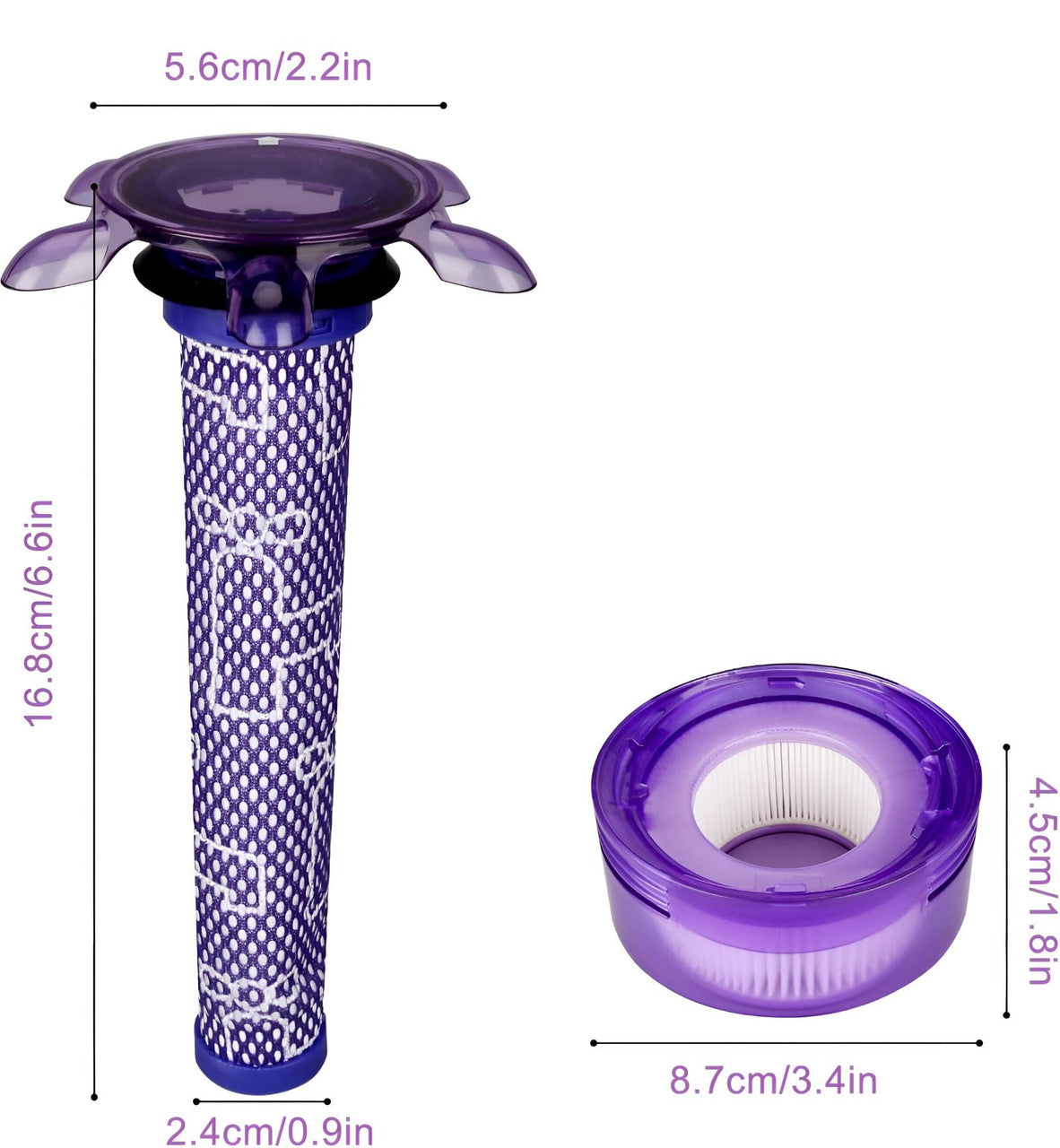 Hygieia Filter Kit for Dyson V7 Advanced SV37 & V8 With Star Pre-Filter SV25 V424-DY-SFK