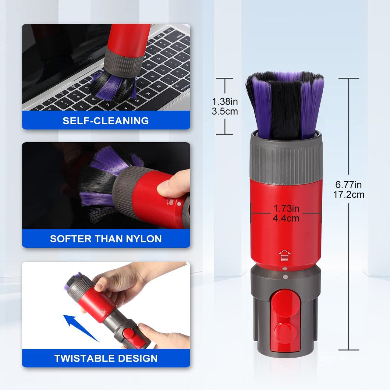 Scratch-Free, Self cleaning Dusting Brush for Dyson V7, V8, V10, V11, V12 & V15 V424-DY-SOFTBRUSH