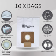 10 X Dust Bags for Sauber Pro Pets SJ-100 Vacuum Cleaners V424-HY-BAGSJ100