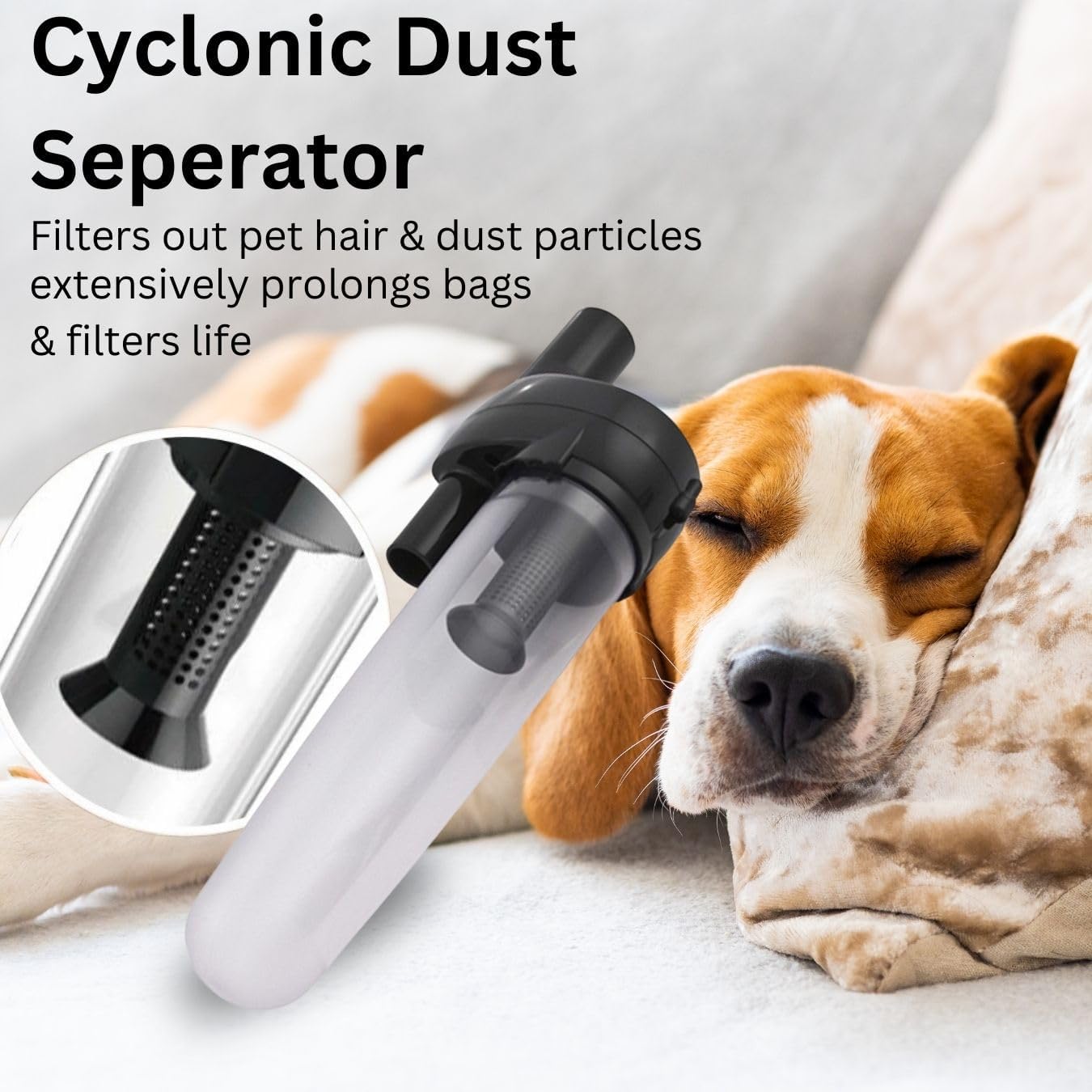 Hygieia Cyclonic Dust Separator (Bag Saver) - For Most Vacuum Brands V424-HY-CYSEP