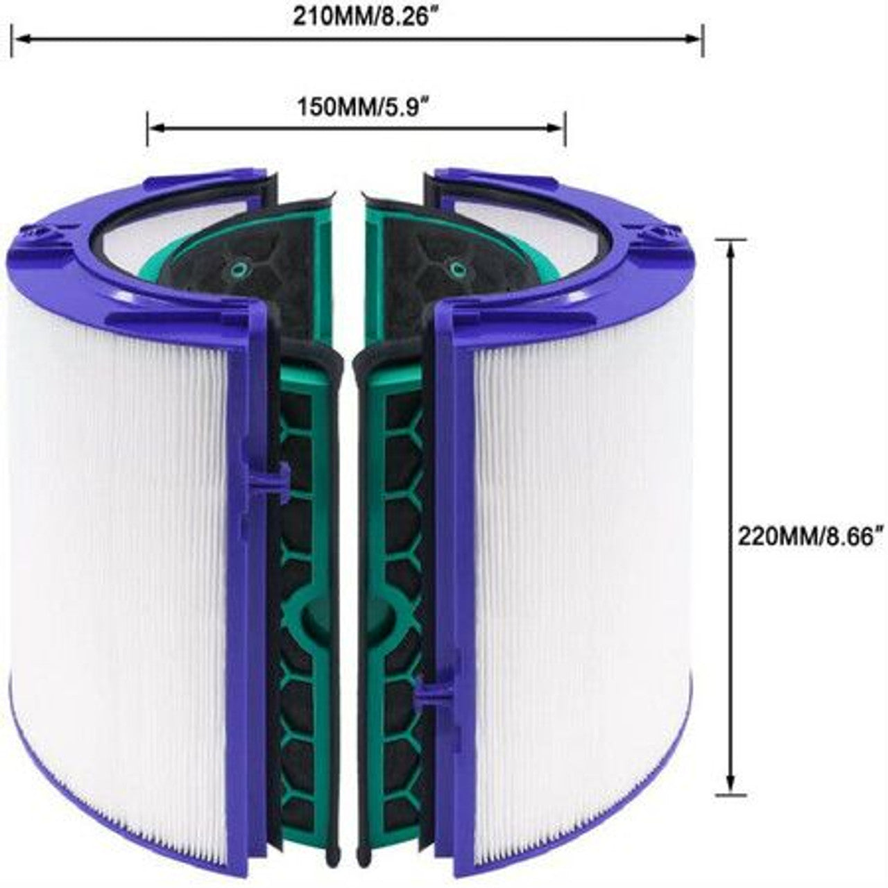 Glass HEPA + Inner Carbon Filter for Dyson Pure Cool Air Purifier V424-PUREHEPA