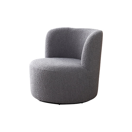 Como Arm Chair Fabric Upholstery Dark Grey Colour Wooden Structure High Density Foam Rotating Metal Chassis V43-AC-CMO