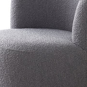 Como Arm Chair Fabric Upholstery Dark Grey Colour Wooden Structure High Density Foam Rotating Metal Chassis V43-AC-CMO