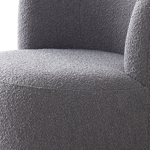 Como Arm Chair Fabric Upholstery Dark Grey Colour Wooden Structure High Density Foam Rotating Metal Chassis V43-AC-CMO