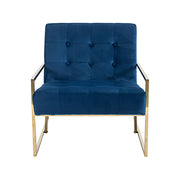 Carman Arm Chair Blue Velvet V43-AC-CRMN