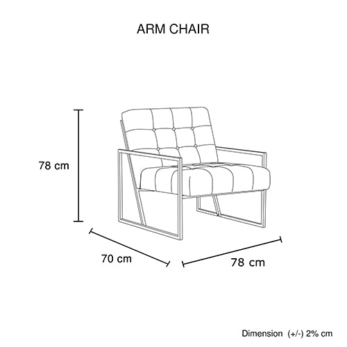 Carman Arm Chair Blue Velvet V43-AC-CRMN