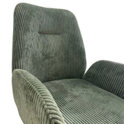 Dining Chair Linen Fabric Upholstered Seat Powder Coated Iron Legs V43-AC-DXTR
