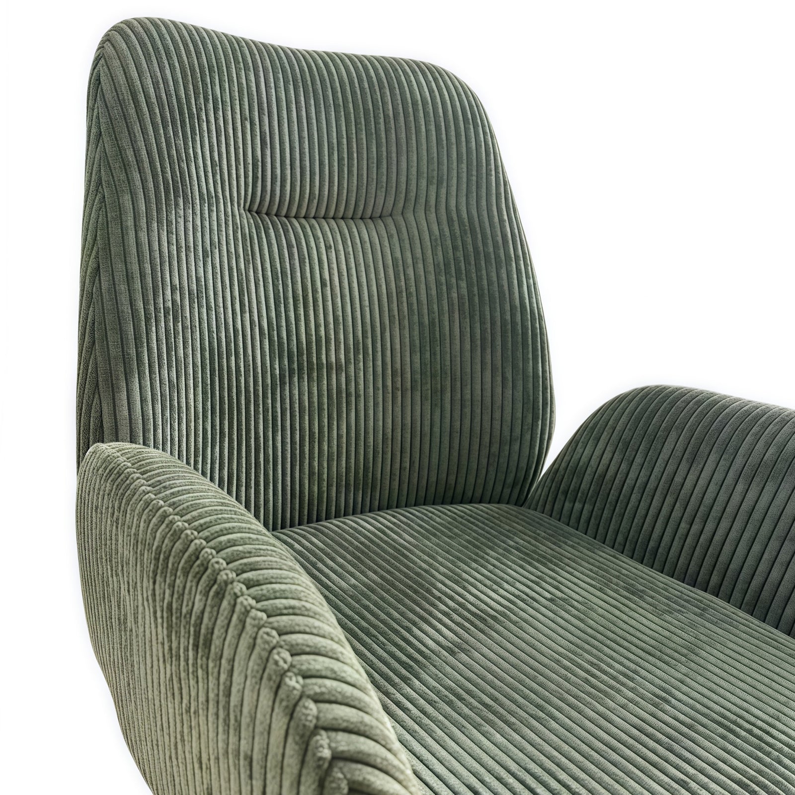 Dining Chair Linen Fabric Upholstered Seat Powder Coated Iron Legs V43-AC-DXTR