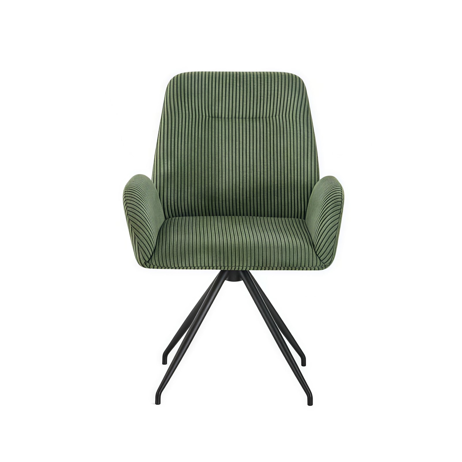Dining Chair Linen Fabric Upholstered Seat Powder Coated Iron Legs V43-AC-DXTR