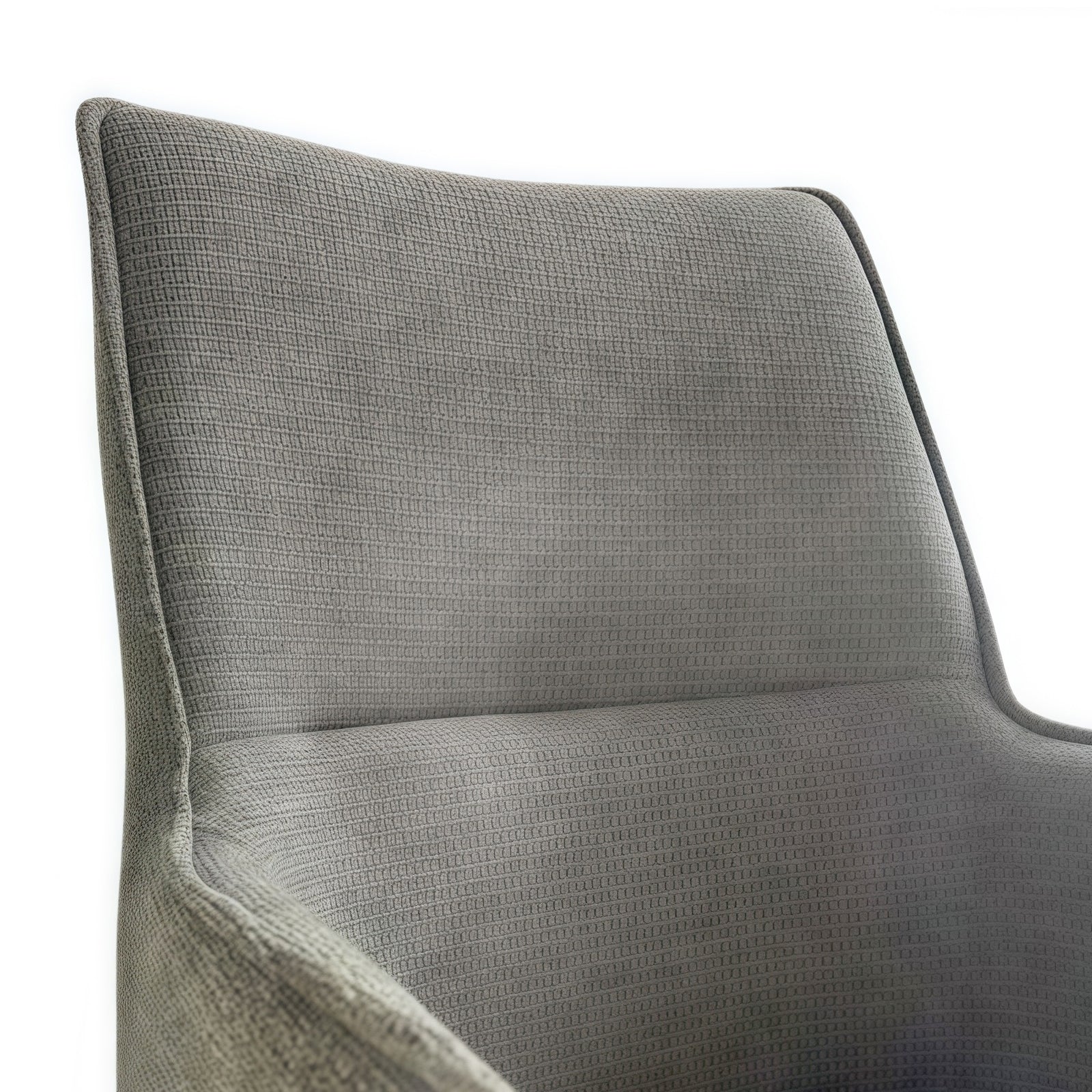 Dining Chair Green Linen Fabric Upholstered Seat Powder Coated Iron Legs V43-AC-JCOB