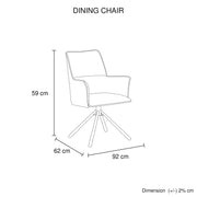 Dining Chair Green Linen Fabric Upholstered Seat Powder Coated Iron Legs V43-AC-JCOB