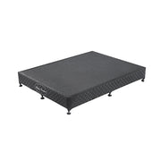 Mattress Base Ensemble Double Size Solid Wooden Slat in Black with Removable Cover V43-BASE-DB-BL