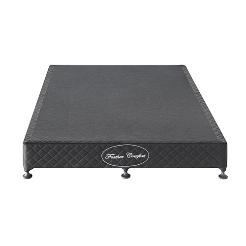 Mattress Base Ensemble Double Size Solid Wooden Slat in Black with Removable Cover V43-BASE-DB-BL