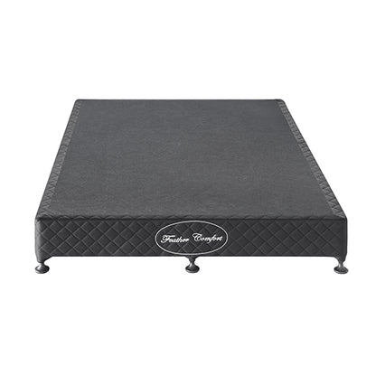 Mattress Base Ensemble Double Size Solid Wooden Slat in Black with Removable Cover V43-BASE-DB-BL