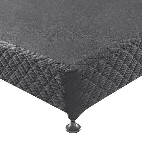 Mattress Base Ensemble Double Size Solid Wooden Slat in Black with Removable Cover V43-BASE-DB-BL