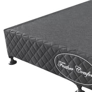 Mattress Base Ensemble Double Size Solid Wooden Slat in Black with Removable Cover V43-BASE-DB-BL