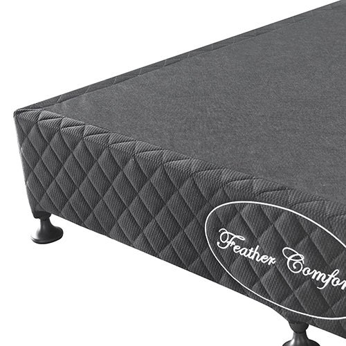Mattress Base Ensemble Double Size Solid Wooden Slat in Black with Removable Cover V43-BASE-DB-BL