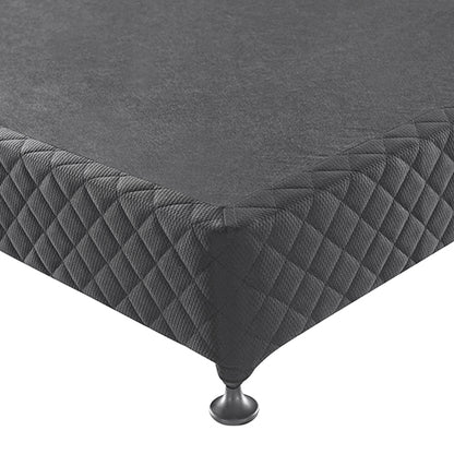 Mattress Base Ensemble King Size Solid Wooden Slat in Black with Removable Cover V43-BASE-KB-BL