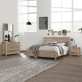 4 Pieces Bedroom Suite Natural Wood Like MDF Structure Queen Size Oak Colour Bed, Bedside Table & Tallboy V43-BDS-CEL-4PC-TBY-Q-OAK