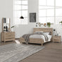 4 Pieces Bedroom Suite Natural Wood Like MDF Structure Queen Size Oak Colour Bed, Bedside Table & Tallboy V43-BDS-CEL-4PC-TBY-Q-OAK