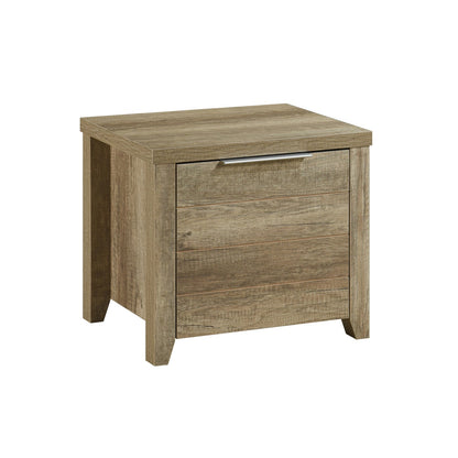 4 Pieces Bedroom Suite Natural Wood Like MDF Structure Queen Size Oak Colour Bed, Bedside Table & Tallboy V43-BDS-CEL-4PC-TBY-Q-OAK