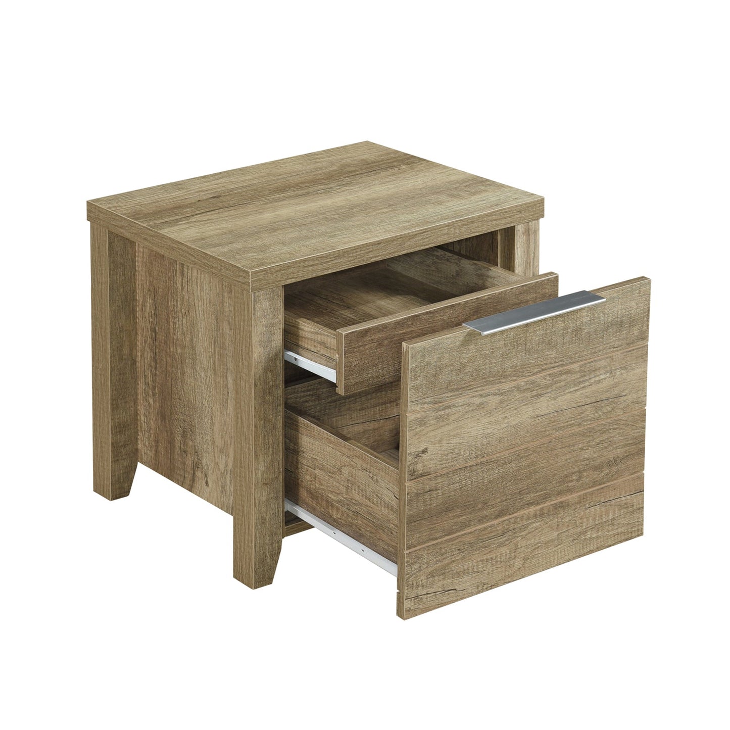 4 Pieces Bedroom Suite Natural Wood Like MDF Structure Queen Size Oak Colour Bed, Bedside Table & Tallboy V43-BDS-CEL-4PC-TBY-Q-OAK