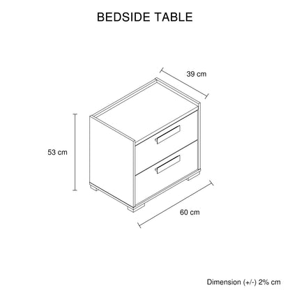 Queen 4 Pcs Bedroom Suite with Tallboy Fabric Upholstery MDF Combination of Black & Cement Colour V43-BDS-COP-4PC-TBY