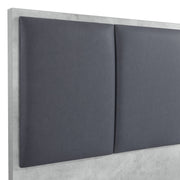 Queen 5 Pcs Bedroom Suite Fabric Upholstery MDF Combination of Black & Cement Colour V43-BDS-COP-5PC
