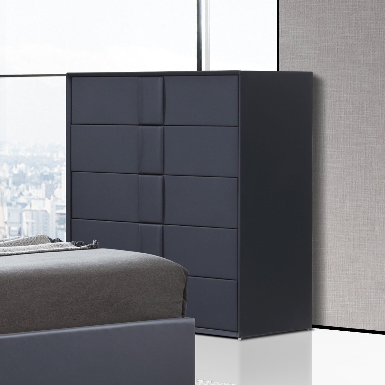 Prado 4pc Fabric Gas Lift Queen Bedroom Suite V43-BDS-PRD-4PC-TBY-Q