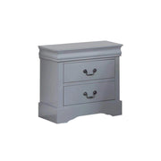 4 Pieces Bedroom Suite in Solid Wood & MDF Queen Size Grey Colour Bed, Bedside Table & Dresser V43-BDS-SPNC-4PC-DRS-Q