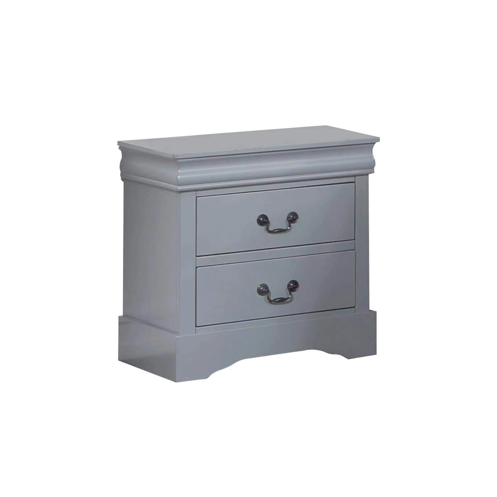 4 Pieces Bedroom Suite in Solid Wood & MDF Queen Size Grey Colour Bed, Bedside Table & Dresser V43-BDS-SPNC-4PC-DRS-Q