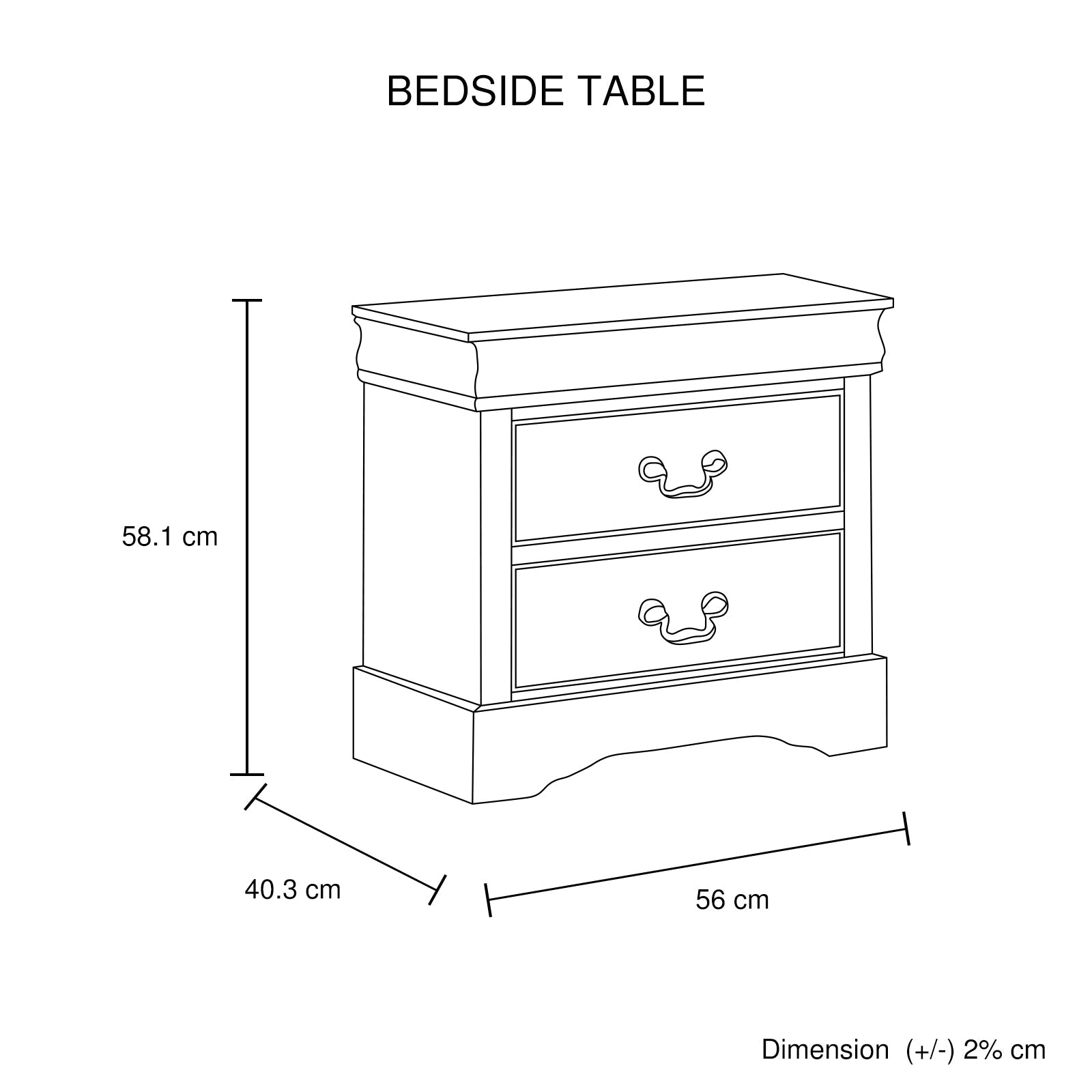 4 Pieces Bedroom Suite in Solid Wood & MDF Queen Size Grey Colour Bed, Bedside Table & Dresser V43-BDS-SPNC-4PC-DRS-Q