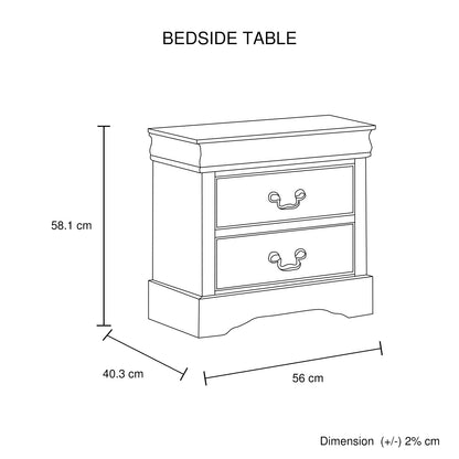 4 Pieces Bedroom Suite in Solid Wood & MDF King Size Grey Colour Bed, Bedside Table & Tallboy V43-BDS-SPNC-4PC-TBY-K