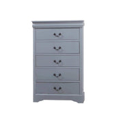 4 Pieces Bedroom Suite in Solid Wood & MDF Queen Size Grey Colour Bed, Bedside Table & Tallboy V43-BDS-SPNC-4PC-TBY-Q