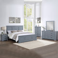 5 Pieces Bedroom Suite in Solid Wood & MDF Queen Size Grey Colour Bed, Bedside Table, Dresser & Tallboy V43-BDS-SPNC-5PC-TBY-DRS-Q