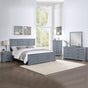 5 Pieces Bedroom Suite in Solid Wood & MDF Queen Size Grey Colour Bed, Bedside Table, Dresser & Tallboy V43-BDS-SPNC-5PC-TBY-DRS-Q