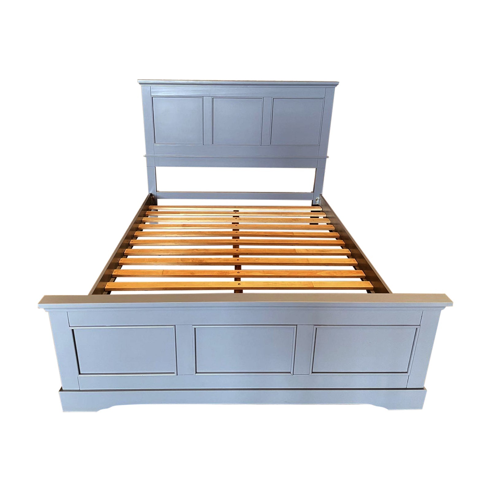 5 Pieces Bedroom Suite in Solid Wood & MDF Queen Size Grey Colour Bed, Bedside Table, Dresser & Tallboy V43-BDS-SPNC-5PC-TBY-DRS-Q