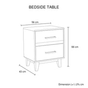 4 Pieces Bedroom Suite Double Size in Solid Wood Antique Design Light Brown Bed, Bedside Table & Tallboy V43-BDS-WDL-4PC-TBY-D
